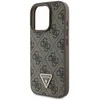 Guess Leather 4G Triangle Strass MagSafe Apple iPhone 16 Pro Max – dėklas telefonui rudos spalvos