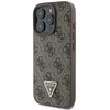 Guess Leather 4G Triangle Strass MagSafe Apple iPhone 16 Pro Max – dėklas telefonui rudos spalvos
