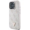 Guess Leather 4G Triangle Strass MagSafe Apple iPhone 16 Pro – dėklas telefonui rožinės spalvos