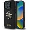 Guess PU Fixed Glitter 4G Metal Logo Apple iPhone 16 Pro dėklas telefonui juodos spalvos