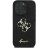 Guess PU Fixed Glitter 4G Metal Logo Apple iPhone 16 Pro dėklas telefonui juodos spalvos