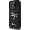 Guess PU Fixed Glitter 4G Metal Logo Apple iPhone 16 Pro dėklas telefonui juodos spalvos