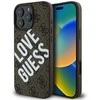 Guess PU Leather 4G Big Love Logo MagSafe Apple iPhone 16 Pro Max dėklas telefonui rudos spalvos