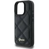 Guess Quilted Metal Logo Apple iPhone 16 Pro - dėklas telefonui juodos spalvos