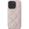 Guess Quilted Metal Logo Apple iPhone 16 Pro - dėklas telefonui rožinės spalvos