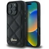 Guess Quilted Metal Logo Apple iPhone 16 Pro - dėklas telefonui juodos spalvos