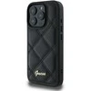 Guess Quilted Metal Logo Apple iPhone 16 Pro - dėklas telefonui juodos spalvos