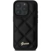Guess Quilted Metal Logo Apple iPhone 16 Pro - dėklas telefonui juodos spalvos