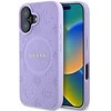 Guess Saffiano Peony Stamp MagSafe Apple iPhone 16 dėklas telefonui violetinės spalvos