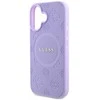 Guess Saffiano Peony Stamp MagSafe Apple iPhone 16 dėklas telefonui violetinės spalvos