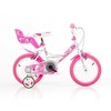 Dino bikes Dviračio vaikams 14'' baltai rausvas