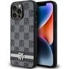 Apple iPhone 15 Pro Max DKNY dėklas odinis Checkered Mono Pattern & Printed Stripes (DKHCP15XPCPTSSK) juodos spalvos