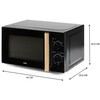 DOMO DO2820 mikrobangų krosnelė orkaitė - 20L - 700W - 35 min laikmatis - Atitirpinimo funkcija - L44 x D35,8 x A 25,8 cm - Juodas medžio apdaila