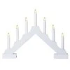 Emos Baltas wooden LED candle holder, 29 cm, 2x AA, indoor, warm baltas, timer