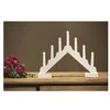 Emos Baltas wooden LED candle holder, 29 cm, 2x AA, indoor, warm baltas, timer