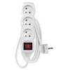 Emos Extension cable 1,2m / 3 sockets / with switch / baltas / PVC / 1 mm2
