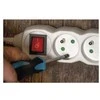 Emos Extension cable 1,2m / 3 sockets / with switch / baltas / PVC / 1 mm2