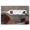 Emos Extension cable 1,2m / 3 sockets / with switch / baltas / PVC / 1 mm2