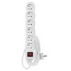 Emos Prailginimo laidas 3 m / 6 lizdai / su jungikliu / baltas / PVC / 1,5 mm2