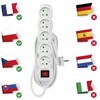 Emos Extension cable 5 m / 5 sockets / with switch / baltas / PVC / 1.5 mm2