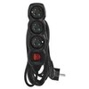 Emos Prailginimo laidas 5 m / 3 lizdai / su jungikliu / juodas / PVC / 1 mm²