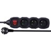 EMOS Extension cable with switch 3 sockets 1,5m, juodas