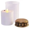 Emos LED cemetery candle, 12,5 cm, 2x C, indoor and outdoor, vintage, timer