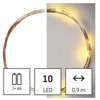LED girlianda NANO, 3Vac (2xAA), 0.9m, 10 x LED, šiltai balta, su laikmačiu, EMOS