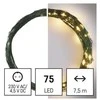 LED girlianda NANO, 230Vac, 7.5m, 75 x LED, šiltai balta, su laikmačiu, EMOS