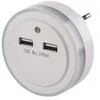Sieninis šviestuvas Emos LED night light P3313 for socket with 2× USB