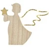 Emos LED wooden decoration - angel, 13 cm, 2x AAA, indoor, warm baltas, timer