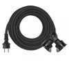 Emos Outdoor extension cable 15m / 2 sockets / juodas / rubber / 230 V / 1.5mm2