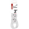 Emos prailginimo laidas 2 m / 2 lizdai / su jungikliu / baltas / PVC / 1 mm2