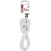 Emos extension cable 3 m / 2 sockets / with switch / baltas / PVC / 1 mm2