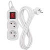 Emos extension cable 3 m / 2 sockets / with switch / baltas / PVC / 1 mm2