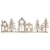 Emos Wooden LED decoration - village, 60 cm, 2x AA, warm baltas, timer