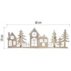 Emos Wooden LED decoration - village, 60 cm, 2x AA, warm baltas, timer
