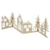 Emos Wooden LED decoration - village, 60 cm, 2x AA, warm baltas, timer