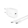 Epico 20 W PD įkroviklio rinkinys su USB-C į USB-C laidu 1,2 m - baltas