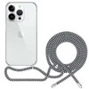 Dėklas EPICO transparent cover with lanyard for iPhone 14 Pro Max - juodas and baltas