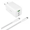 Epico UltraBoost GaN 100W galios greitasis įkroviklis EA100 + 1,2 m USB-C laidas - baltas