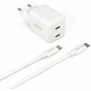 Epico UltraBoost GaN 35W galios greitasis įkroviklis EA35 + 1,2 m USB-C laidas - baltas