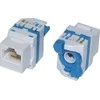 EuroLan self-cutting keystone UTP Cat.5e, baltas, rear terminal block, lock
