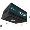 EVOLVEO G1200, 1200 W maitinimo šaltinis, 80+ GOLD, ATX 3.1, aPFC, 140 mm ventiliatorius, pilnai modulinis, 3 metų garantija, juodas