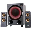 Kompiuterio kolonėlės Fenda F&amp;D F770X 2.1 daugialypės terpės garsiakalbiai, 76 W RMS, 4x2,5 colių palydovai + 5,25 colių žemųjų dažnių garsiakalbis, BT 5.0 / optinis / AUX / USB / FM / kelių spalvų LED / LED Ekranas / nuotolinio valdymo pultas / medinis / Juodas