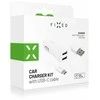 Įkroviklis Fixed. Rinkinys automobilinio įkroviklio FIXED su 2xUSB išėjimu ir USB/USB-C laidu, 1 m, 15W Smart Rapid Charge, baltas