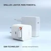 Fixed FIKSUOTAS GaN tinklo įkroviklis su 2xUSB-C palaikymu PD 3.0 su savaime susivyniojančiu laidu 65W baltas