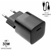 Fixed Fiksuotas Mini USB-C 30W + kabelis USB-C/USB-C, juoda