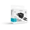 Fixed Mini USB-C 20W + kabelis USB-C/USB-C, juoda