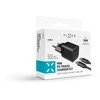 Fixed Fiksuotas Mini USB-C 30W + kabelis USB-C/USB-C, juoda